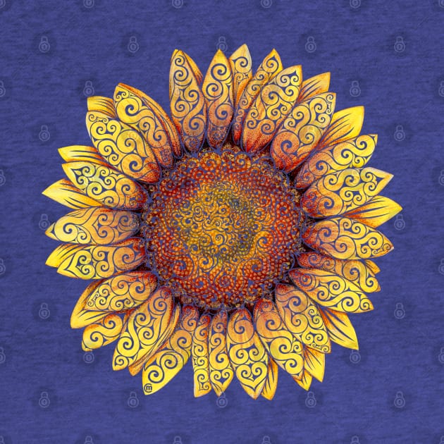 Swirly Sunflower by VectorInk